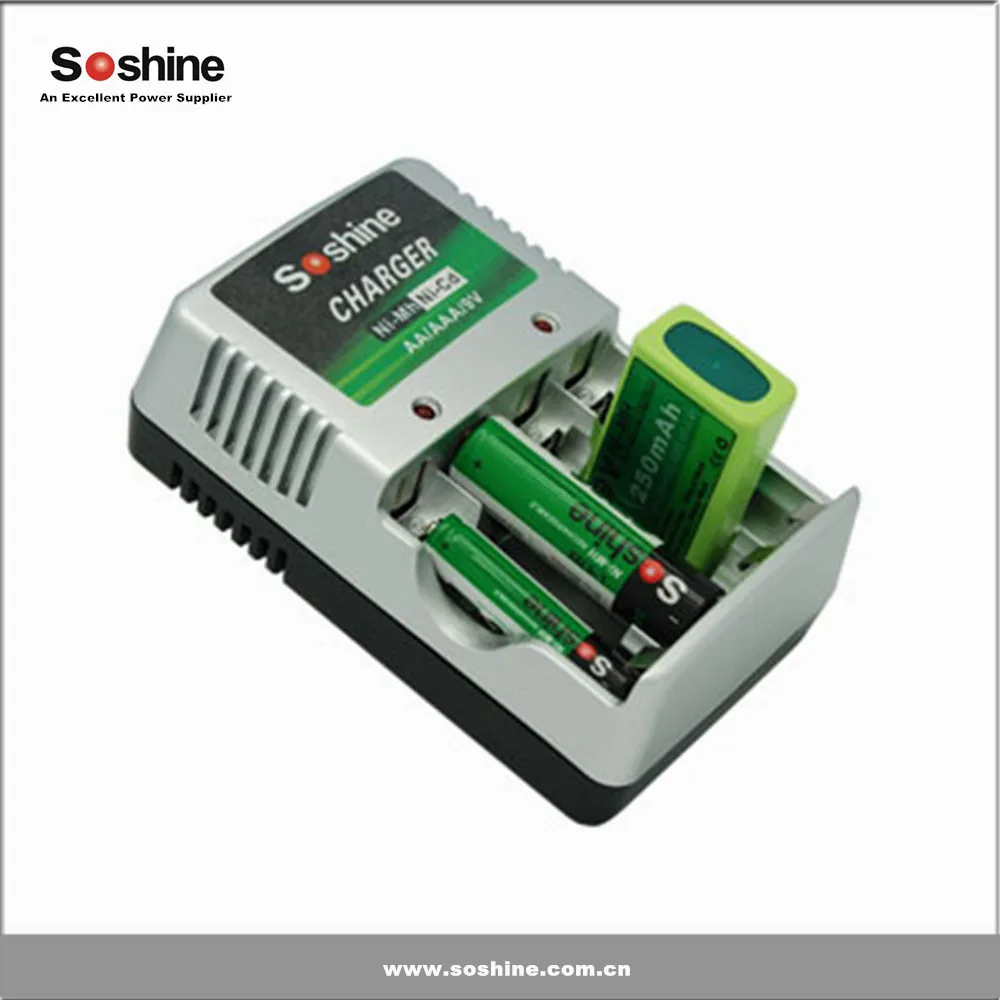 Soshine Rechargeable Battery Charger for AA AAA 9V Ni-MH Batteries