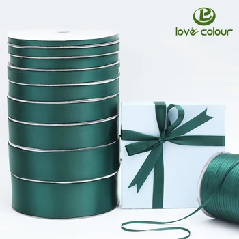 Custom Single Sided Dark Green Satin Ribbon Christmas Xmas Custom Single Sided Dark Green Satin Ribbon Christmas Xmas For Gift Wrap