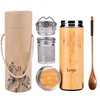 300ml/ 400ml/ 500ml Inner Stainless Steel 304 Double Walled Natural Bamboo Water Bottle