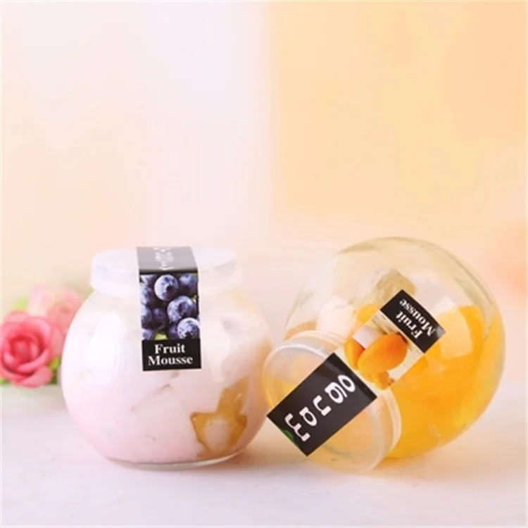 200ml Round Ball Pudding Glass Jar,Candy Beverage Glass Gottle,Pudding