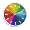 Rainbow colorfully clock wall