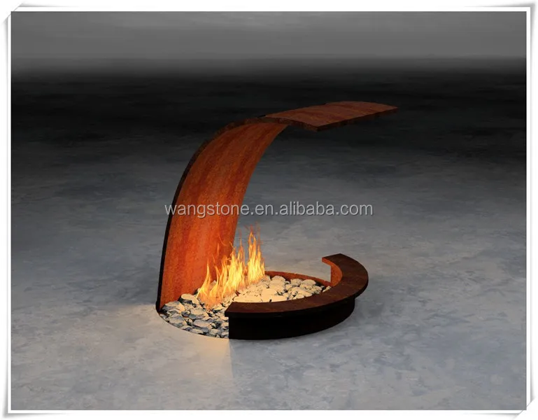 Handmade Wrought Small Corten Steel Fire Pit Sculpture View Small