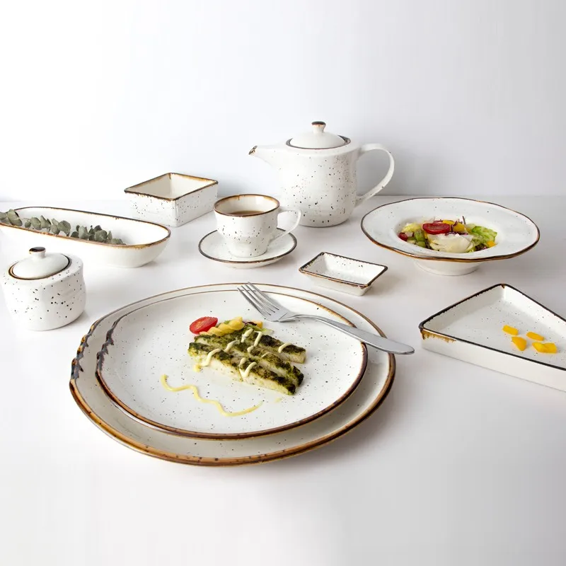 product-Catering Decorations Green Dinner Ware For Restaurants, Color European Style Porcelain Dinne-3