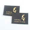 Labels Maker Design Custom Black Genuine Leather Jacket Patches with Foil Printed Brand Name Logo