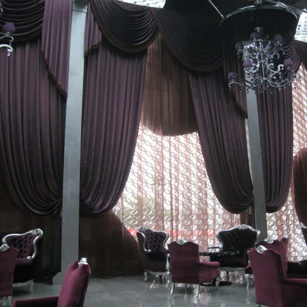 Electric Hotel Hall Used Luxury Decor Velvet Blackout Valance Lift