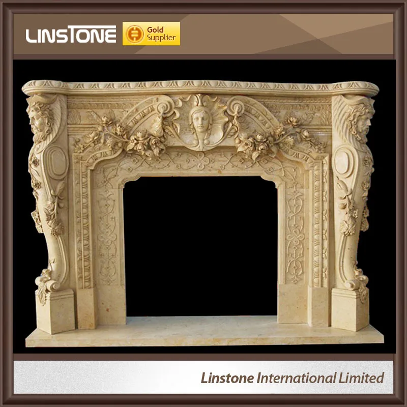 Natural Stone Looklike Wooden Fireplace Frame Buy Wooden
