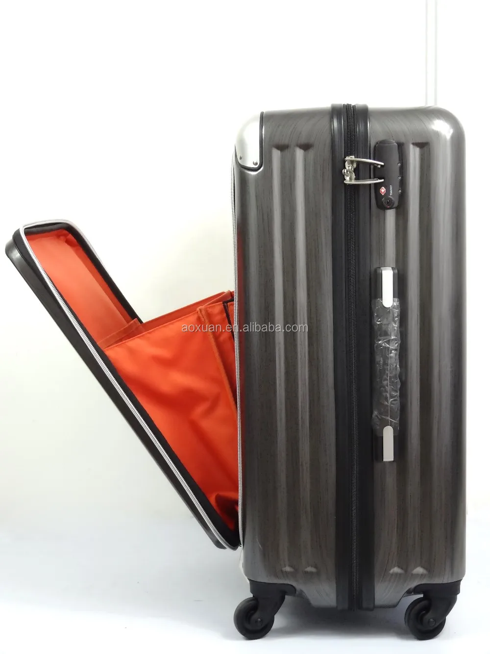 hard shell luggage with pocket