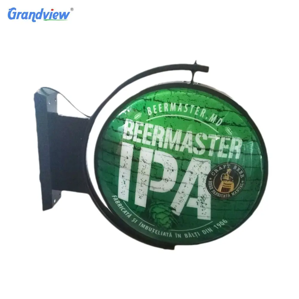 outdoor wall mount bar light box rotating pub sign 3D acrylic moulding signage