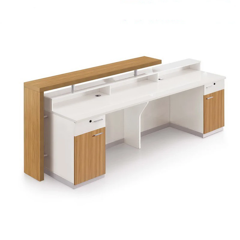 Melamine Board Top Salon Front Desk White Salon Reception Desk