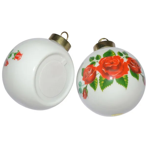 100 Wholesale  Clear Sublimation Ceramic Christmas  Ball 