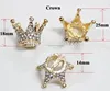 Free Shipping Rhinestone Crown Button Embellishment Pearl Crystal Button Wedding Brooch Bouquet Cake Hair Comb DIY MYGRB007-1