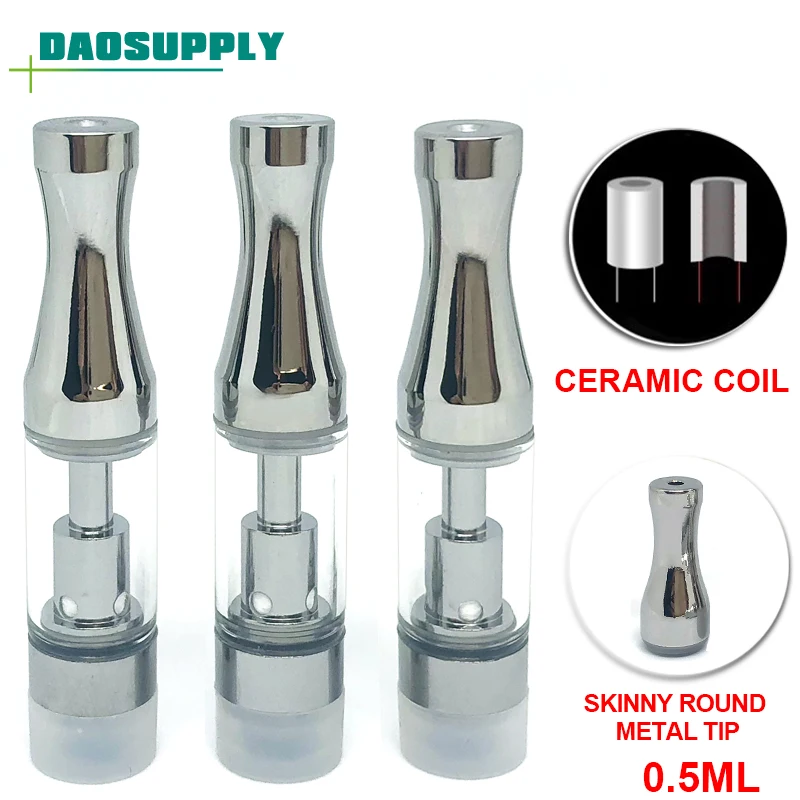 skinny round metal tip silver cartridge