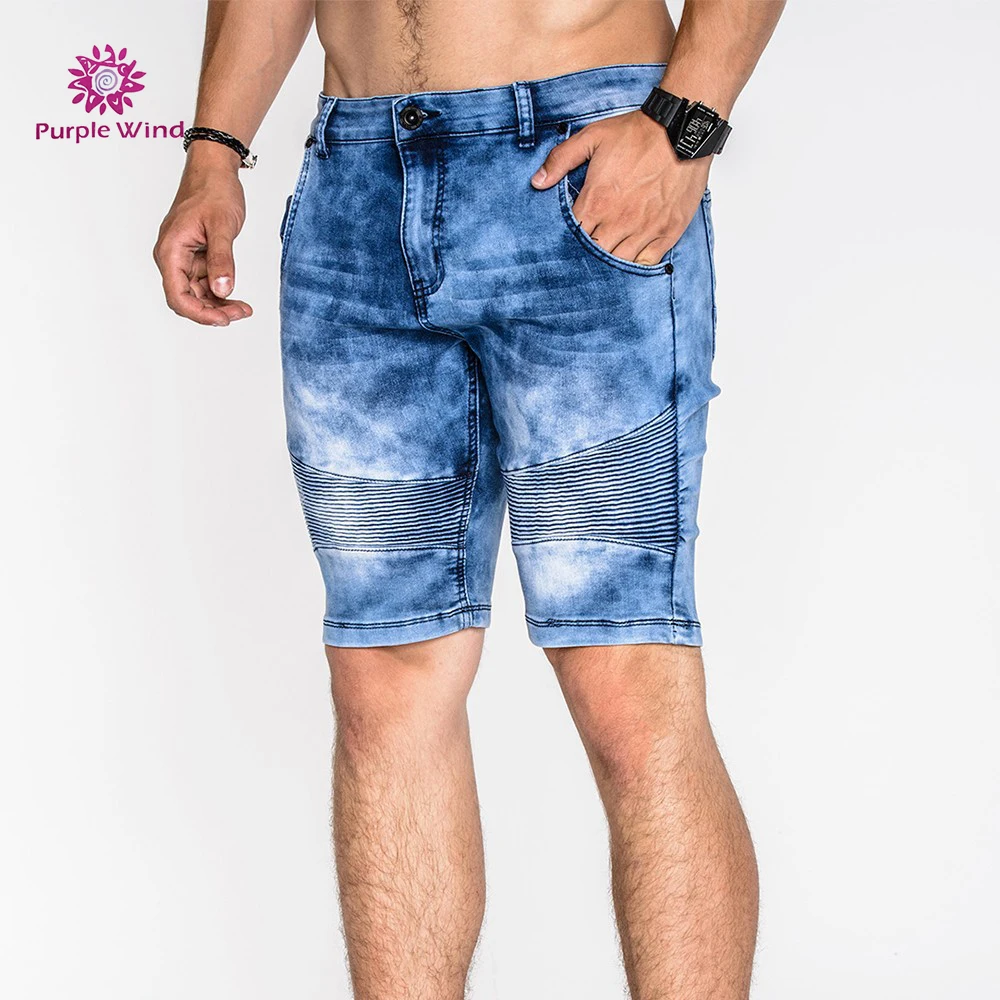 denim jogger shorts mens