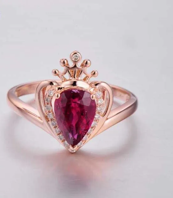 Fashion Jewelry Rose Gold Crown Ring Purple Crystal Wedding Rings Fashion Jewelry Rose Gold Crown Ring Purple Crystal Wedding Rings Shaped Product