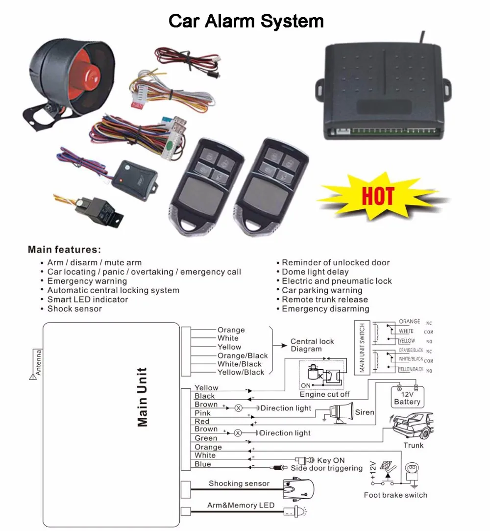 Security alarm auto security system схема подключения