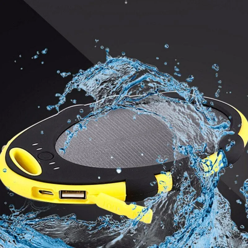 Ultra slim Waterproof Rohs Solar Cell Phone Charger Power Bank 5000mAh with LED Torch light - ANKUX.COM