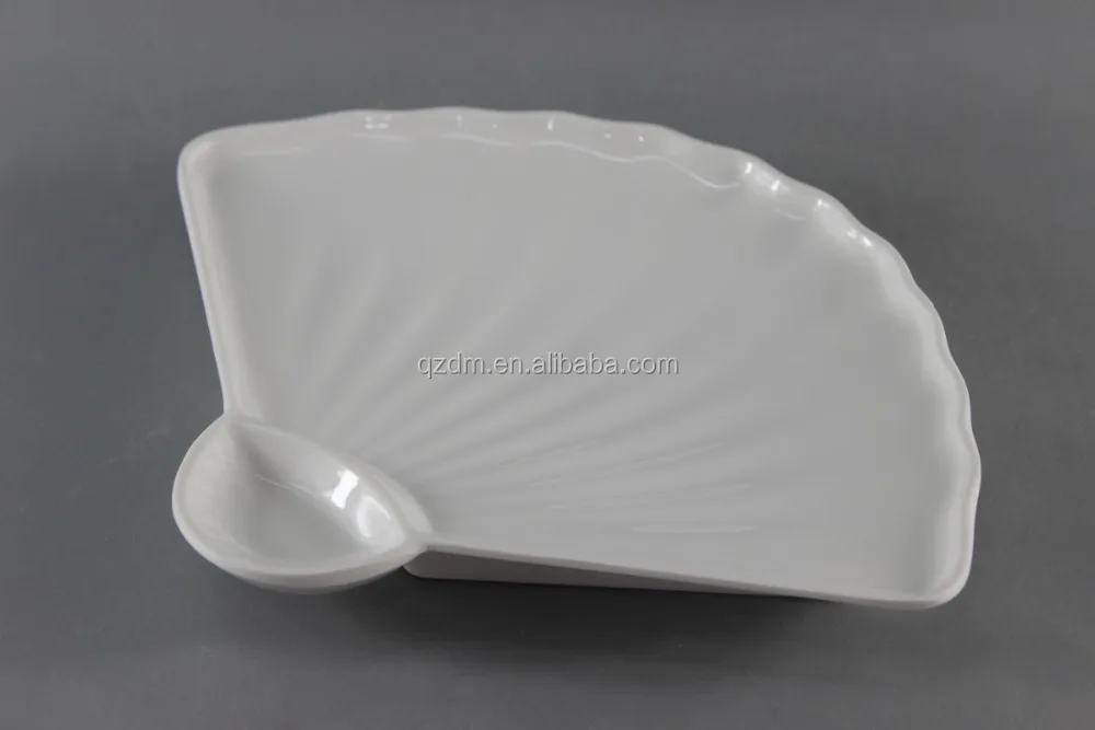Shell Shape Melamine Dessert Dish,Food Grade Plastic Shell Plate