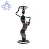 24.5cm Indian Metal Votive Cemetery Candle Holder, Candlestick Metal Candle Holder African Woman Sconce Ornament