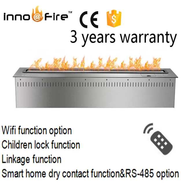 
C inno fire 48 inch silver or black stainless steel remote control intelligent automatic bio fireplace ethanol 