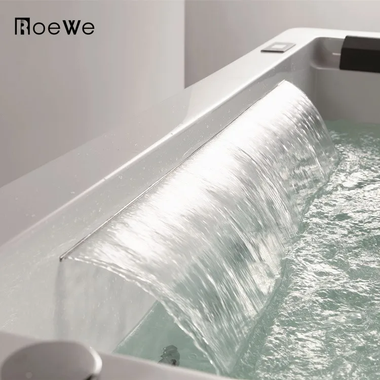 Air Jet 2 Person Whirlpool Bathtub With Bluetooth,Big Waterfall