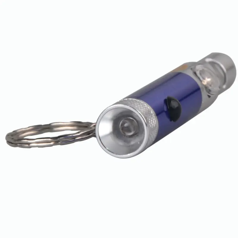 Mini Led Button Battery Flashlight keychain Compass Camping Gear With Whistle