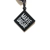 Black color custom shape brand logo metal printed key chain tags zinc alloy blank color logo tags charms (KC-003)