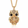 Korea Style Alloy Full Zircon Animal Owl Fashion All Fit with Box Chain Women Sweater Chain Necklace