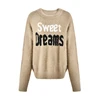 Winter Women Causal Loose Round Neck Contrast Color Letters Pullover Sweater