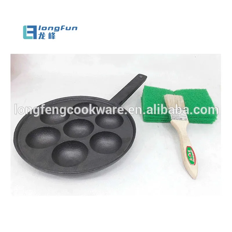 Cast Iron Skillet Egg Poacher Pan Nonstick 7 Holes Grill Baking Pan