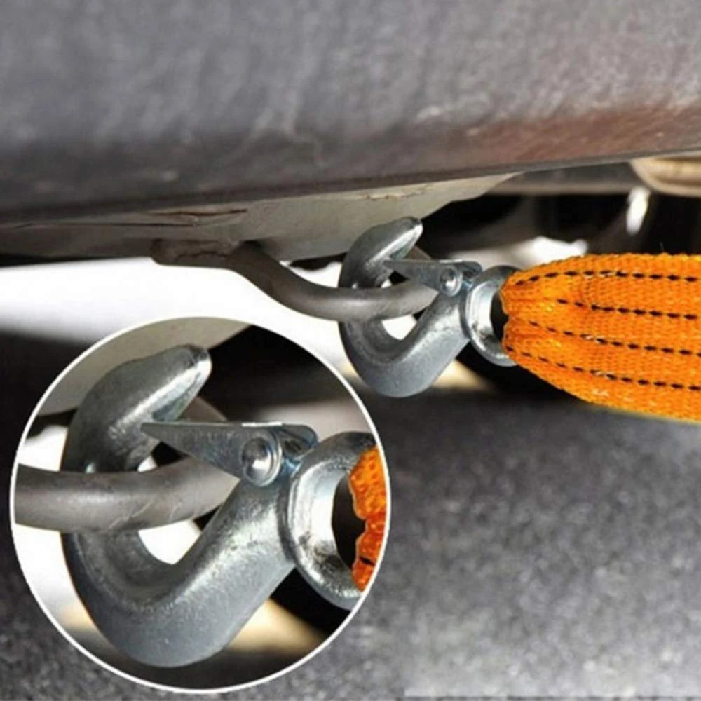 4m 6m 10000lb 15000lb Pulling Car Suv Yellow Belt Towing Rope With