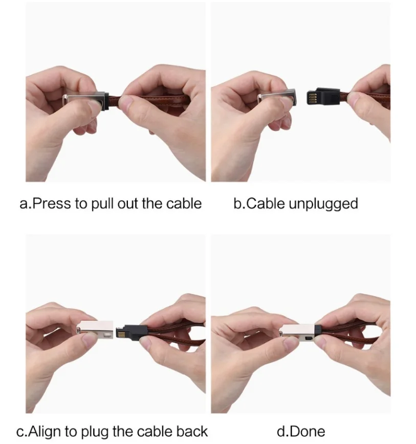 Keychain Micro USB Cable Portable Leather key ring Charging Cable 2.1a fast charging Cable for Android LG - ANKUX.COM