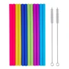 Reusable Smoothie Straws Great for Bubble & Boba Tea, Milkshakes with Cleaning Brushes, 10inch Extra Long Flexible Jumbo Straws