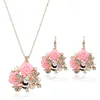 Natural Style Dripping Oil Enamel Effect Honeybee Pendant Jewellery Set