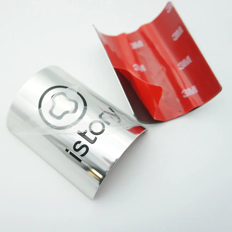 Self Adhesive Metal Aluminum Sticker Embossed Curved Bottle Logo Label - Buy Bottle Labels ...