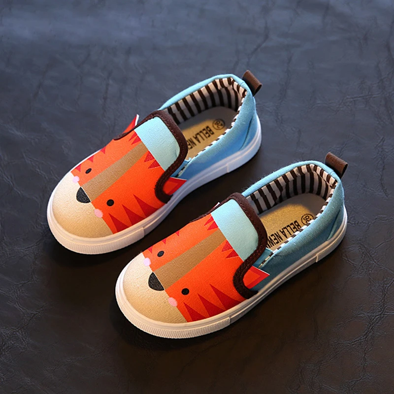Autumn new kids shoes girls shoes cute cartoon girls loafers kids breathbale pu leather girls sneakers