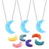 Popular Silver 925 Moon Necklace Opal Simple Design Necklace For Girls