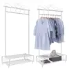 Vintage Clothes Rack and Stand with Garment Rail and 2 Metal Shelves