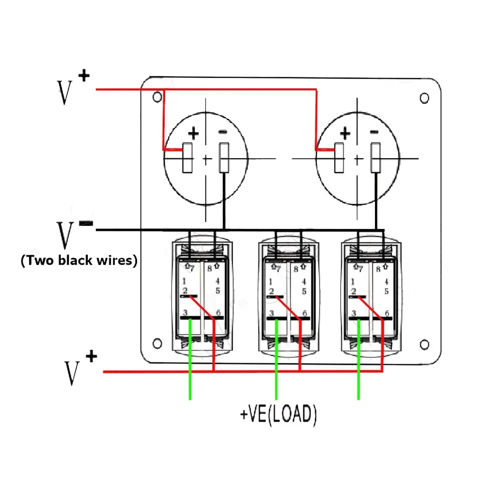 3 Gang Rocker Switch Panel With Usb Socket Rocker Switch Panel For
