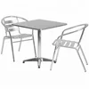 27.5'' Square Aluminum Indoor-Outdoor Table Set with 4 Slat Back Chairs