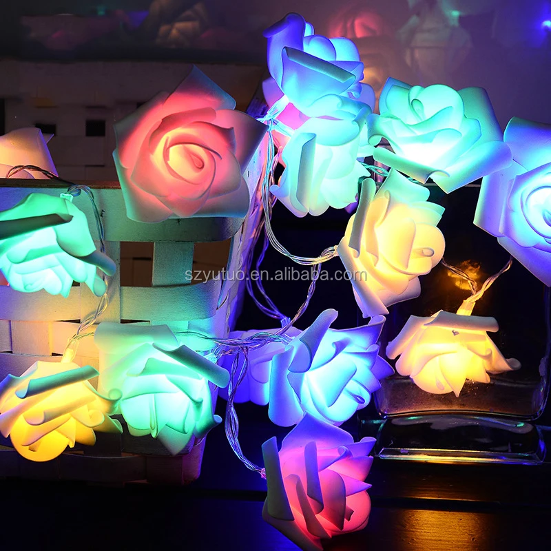 3D Fairy LED String Rose Flower Fairy Lights Battery Operated Decorative Light for Wedding Valentine's Day Dreamlike Party bedr