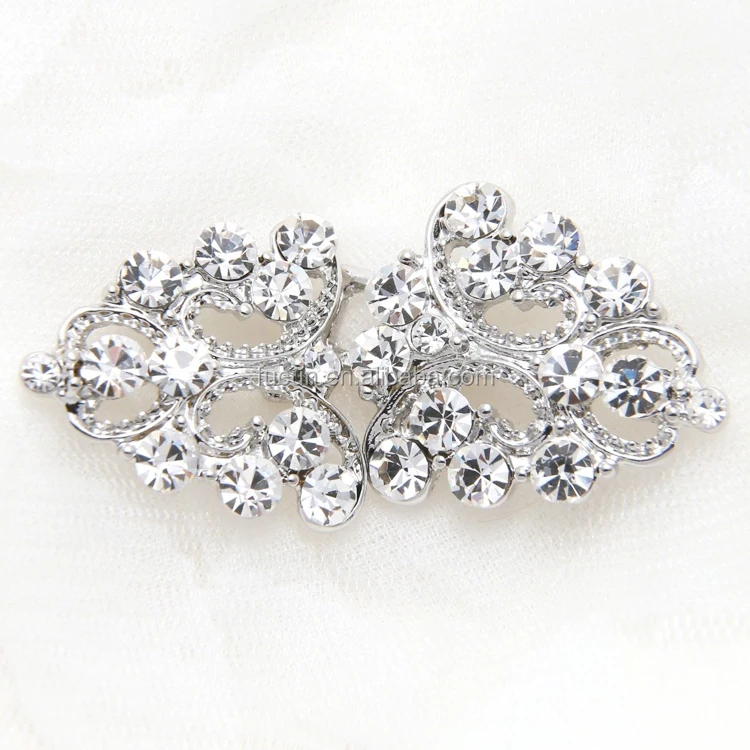 Wedding Rhinestone Crystal Buckle Closure Clasp Alloy Crystal Garment