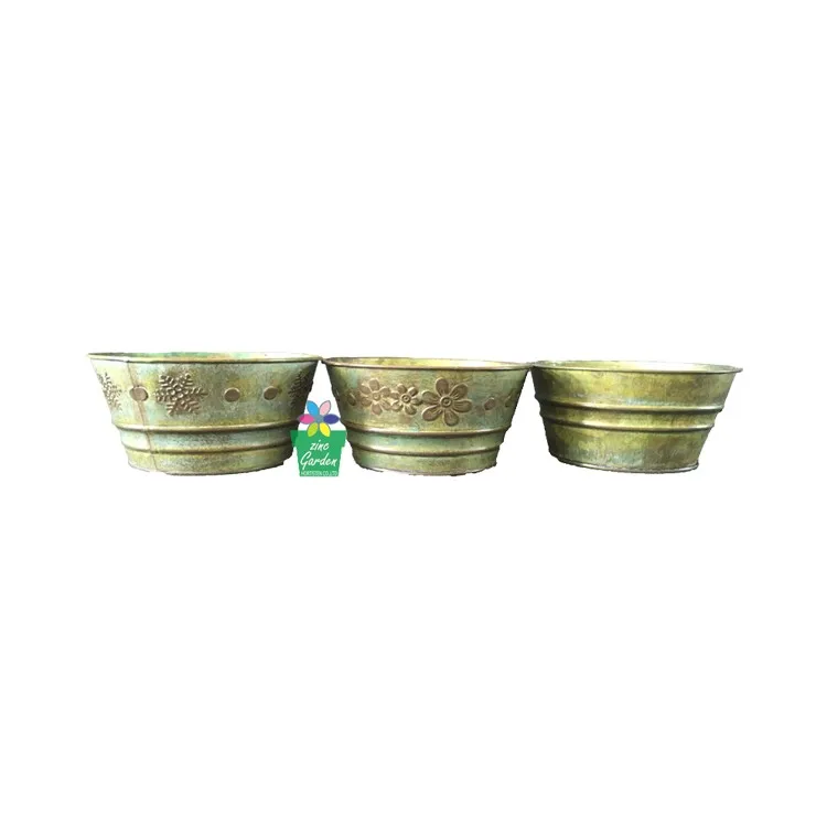 Hot Sale Cheap 3 Mini Garden Flower Pots Metal Plant Pots Galvanized Iron Buckets - Buy Garden ...