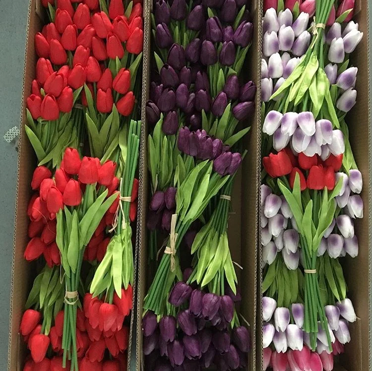 Colorful Wedding PU Tulip Artificial Flower