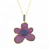 gold plating necklace micro pave with white diamond