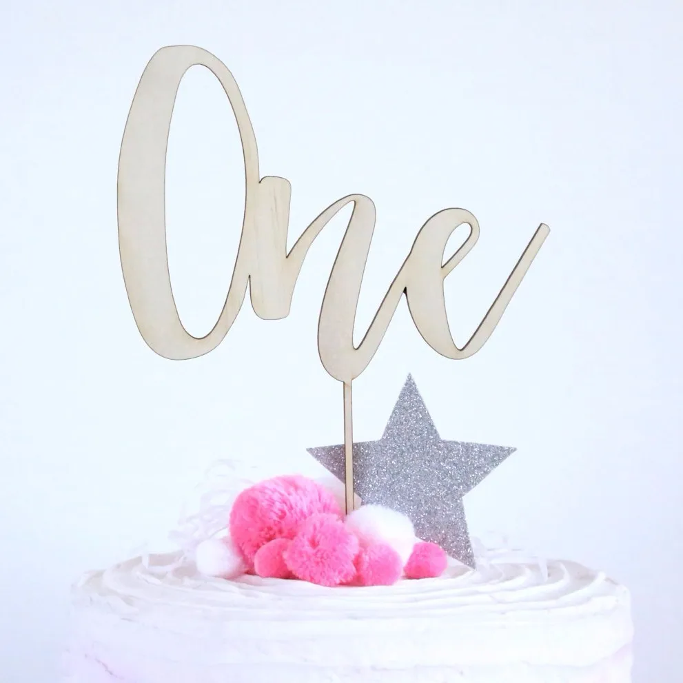 1 2 year cake topper