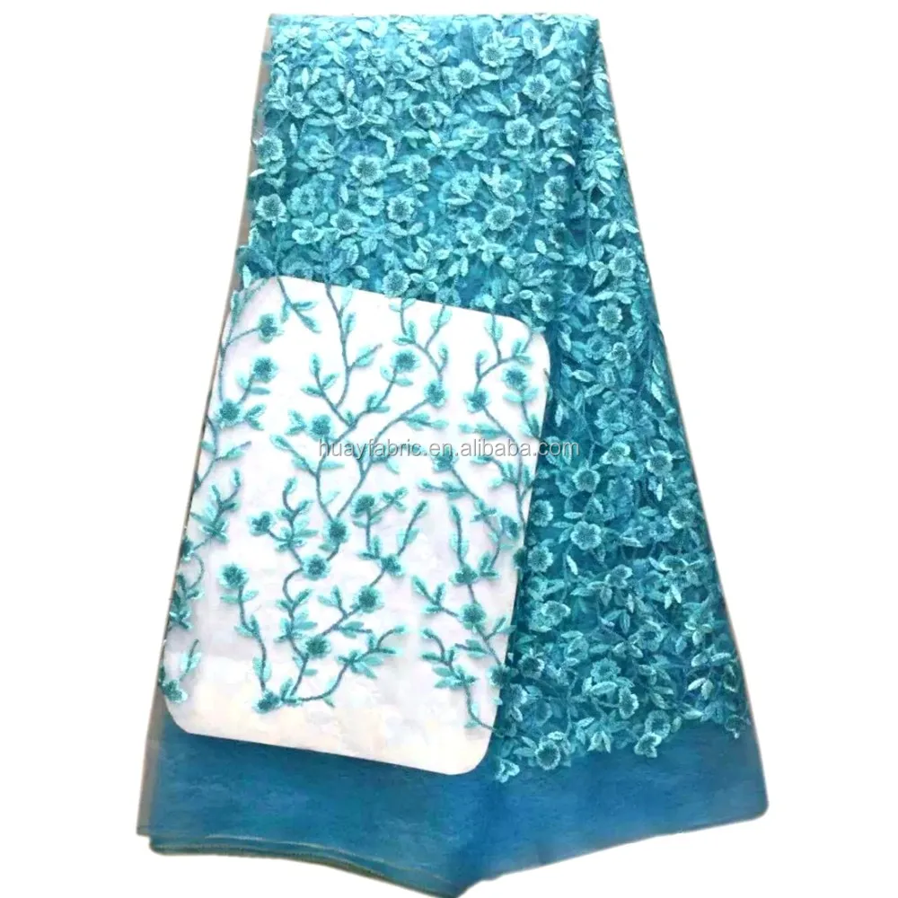 teal lace fabric