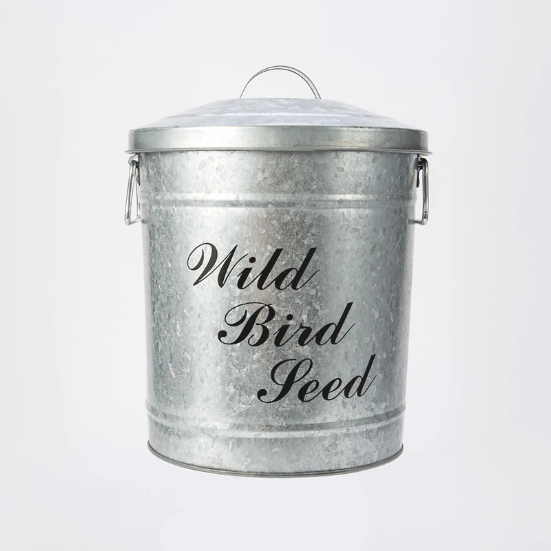 galvanized dog food container