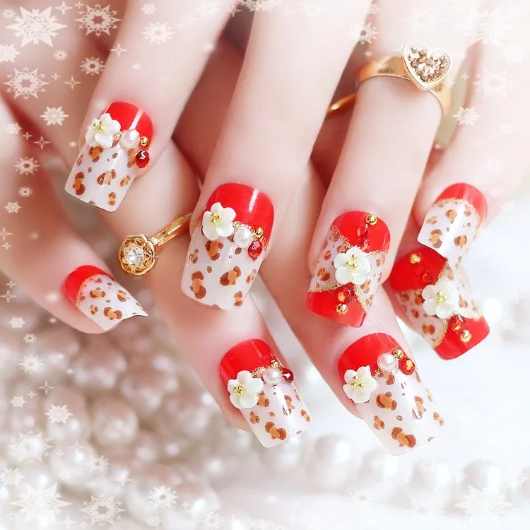 24pcs Set Beauty Mixed Color Nail Art False Fake Tips Stickers 24pcs Set Beauty Mixed Color Nail Art False Fake Tips Stickers With Glue