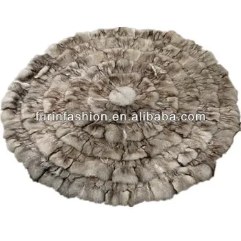 Genuine Round Fox Fur Rugs For Home Decorative Real Round Fox Fur Rugs For Home Decorative