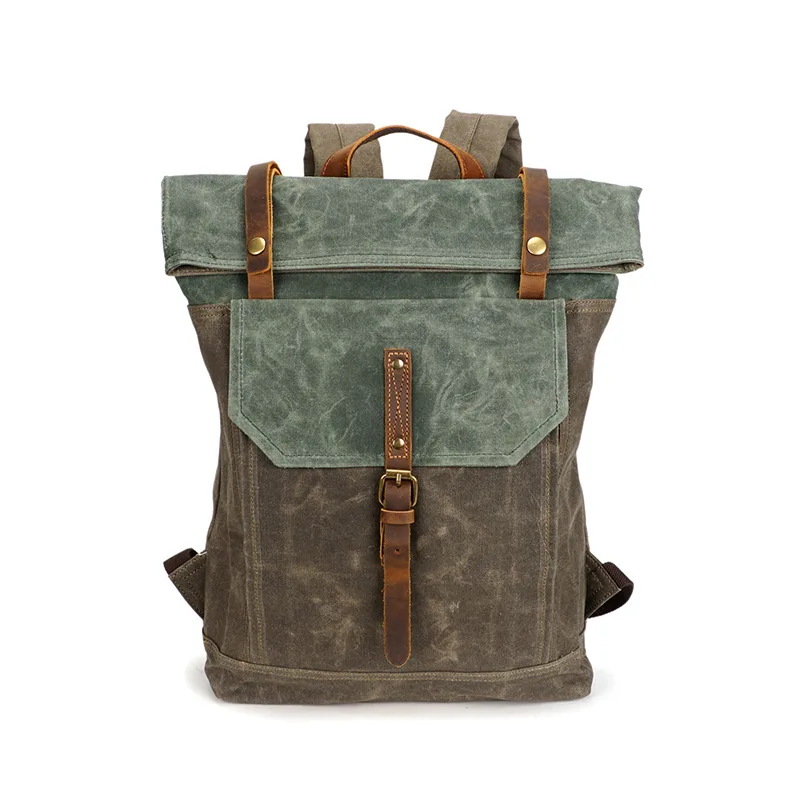 vintage waxed canvas backpack